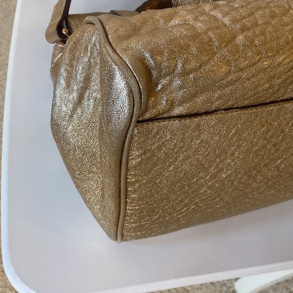 Mulberry Metallic Rose Gold Leather Alexa Satchel Crossbody Bag - Picture 9 of 16